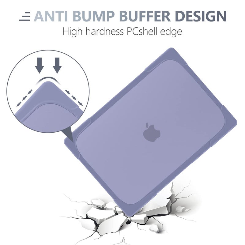 Batianda Compatible with New M3 MacBook Pro 14 inch Case 2023 2021 Release A2992/A2442 Model M2 Pro/Max  Heavy Duty Protective Plastic Hard Shell with Fold Kickstand & Keyboard Cover  Lavender Grey - Image 3